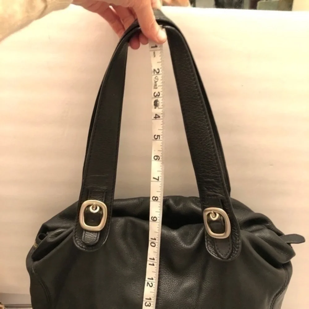 Michael kors black leather slouchy tote bag